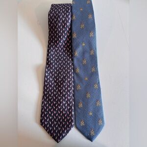 Pair Stylish Brooks Brothers Silk Patterned Men's Ties